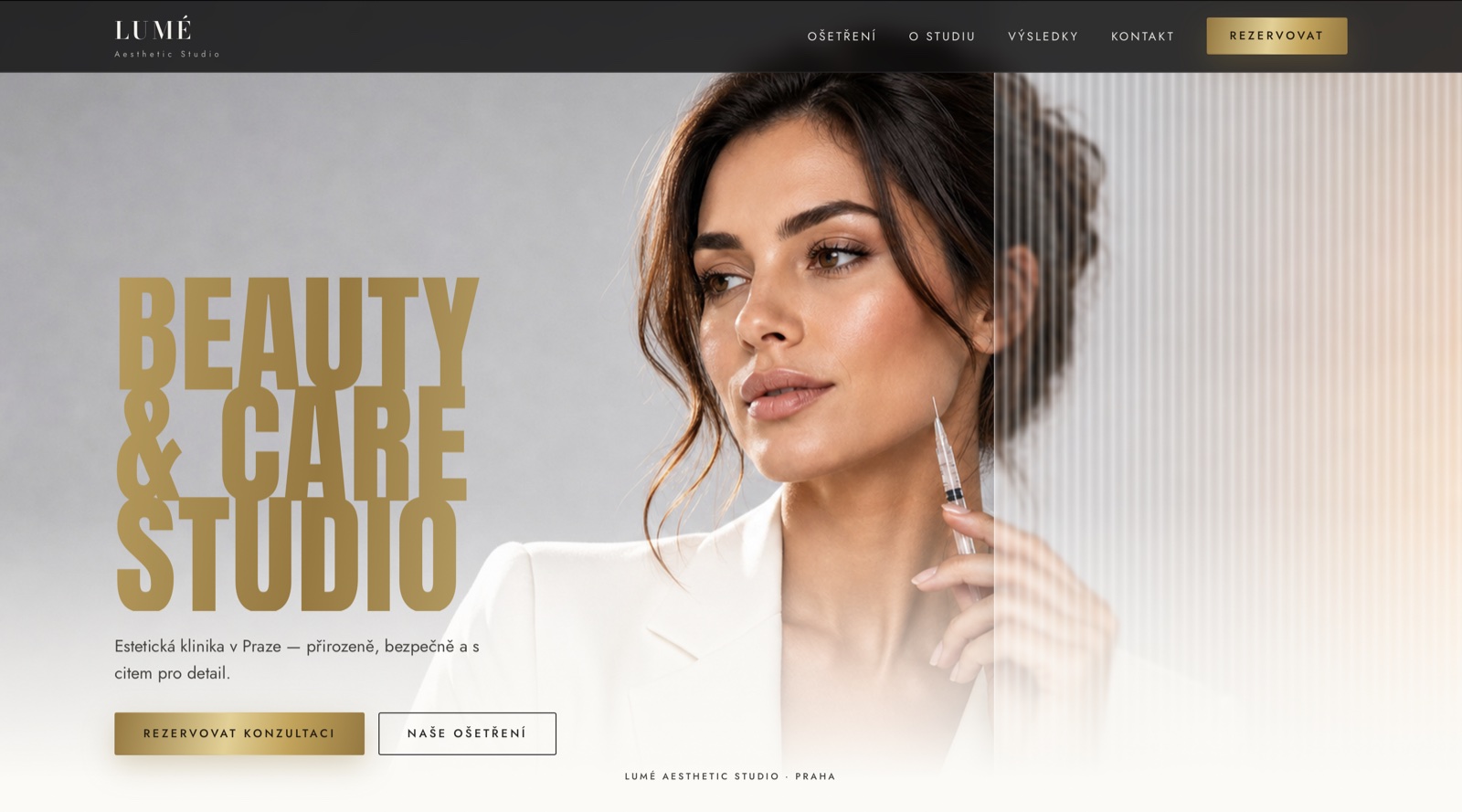 Autorský koncept prémiového webu pro estetické studio LUMÉ
